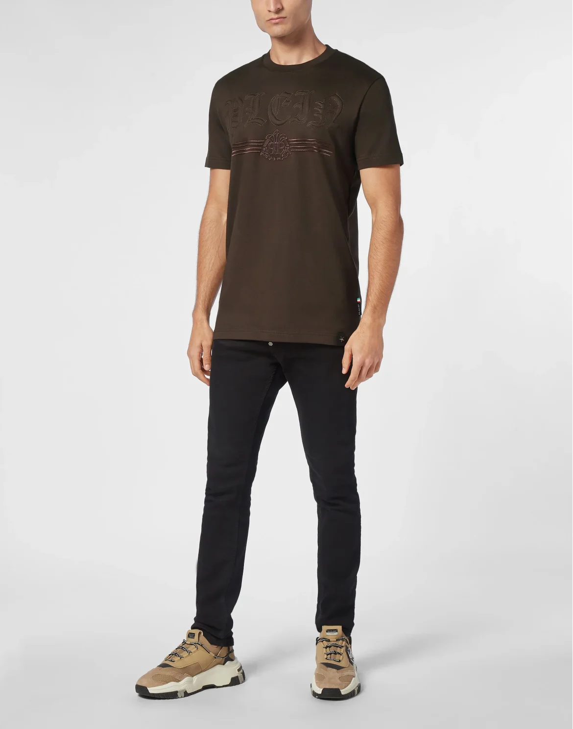 T-shirt Round Neck SS Gothic Plein, цвет: Коричневый
