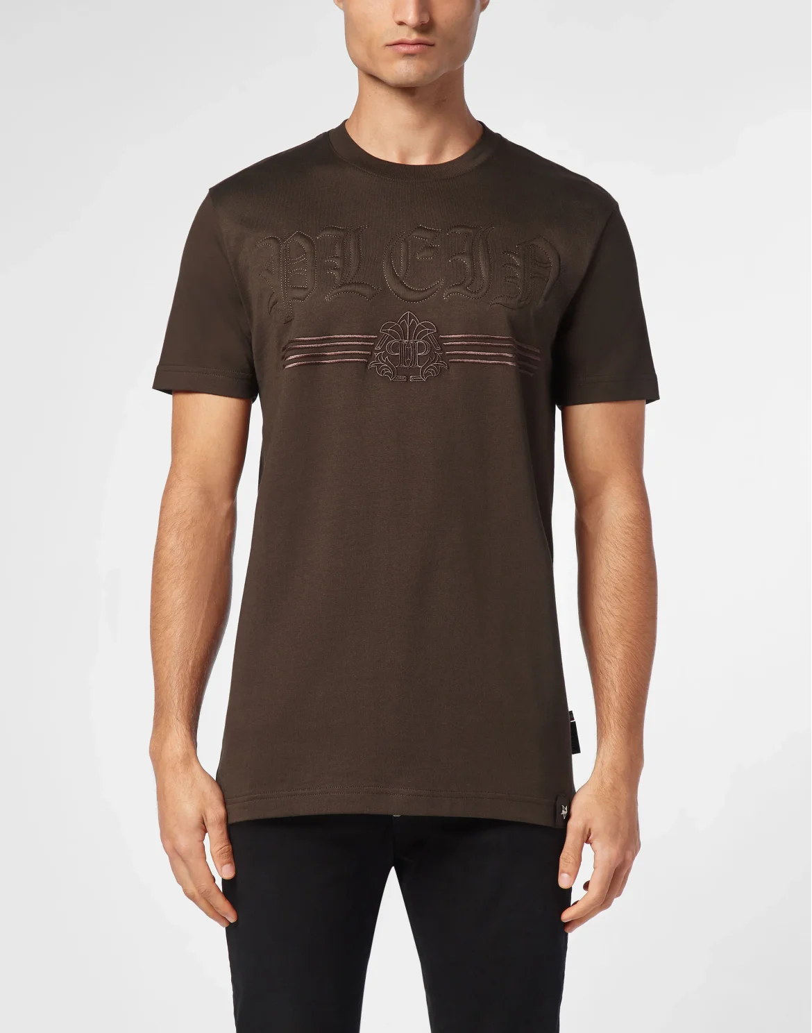 T-shirt Round Neck SS Gothic Plein, цвет: Коричневый