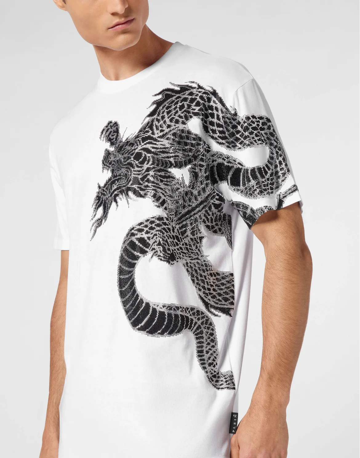 T-shirt Round Neck SS Dragon Strass, цвет: Белый