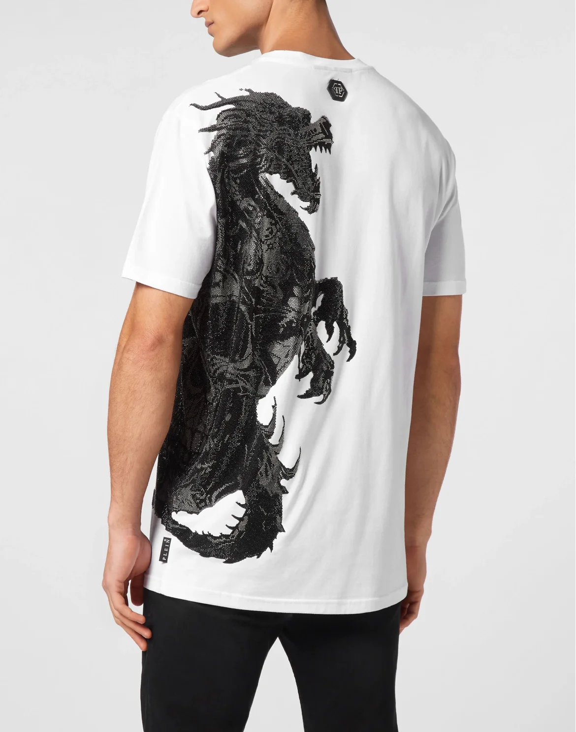 T-shirt Round Neck SS Dragon Skull strass, цвет: Белый
