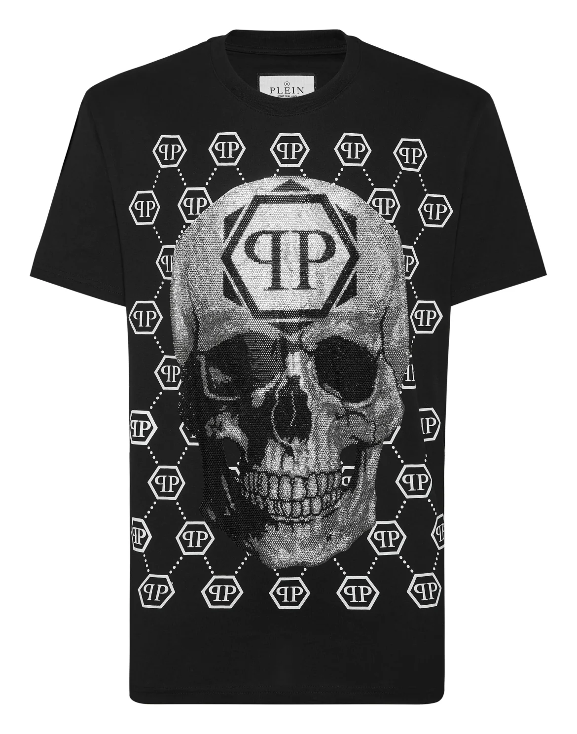 T-shirt Round Neck SS Skull strass, цвет: Черный
