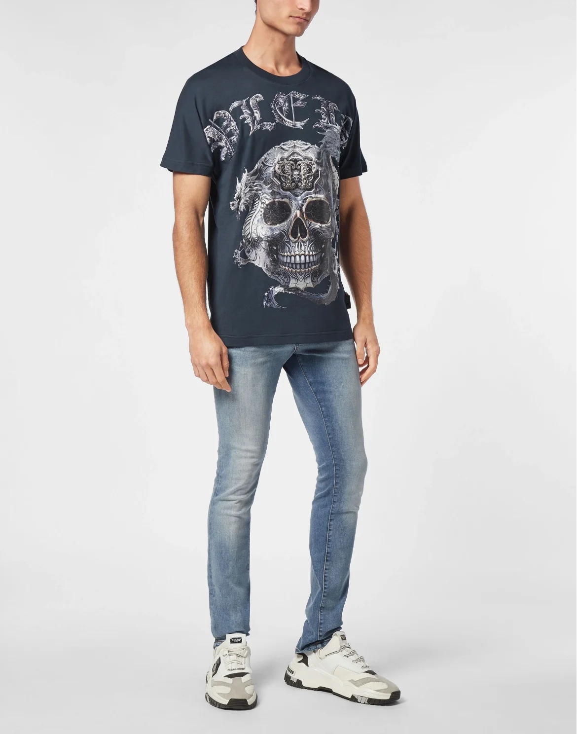 T-shirt Round Neck SS Skull, цвет: Синий