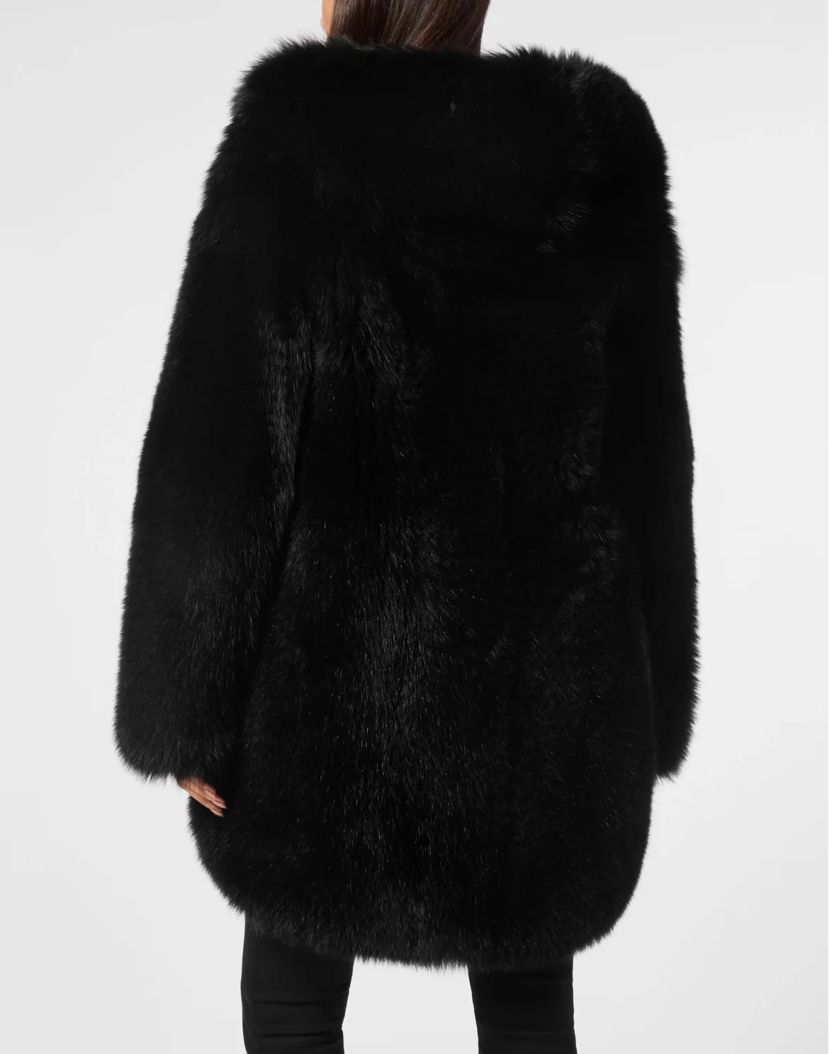 Fox Fur Oversize Jacket, цвет: Черный