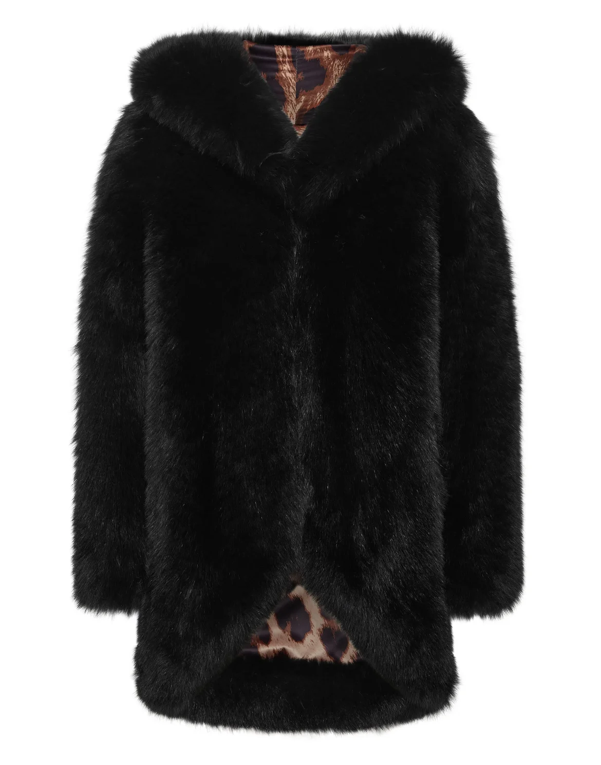Fox Fur Oversize Jacket, цвет: Черный
