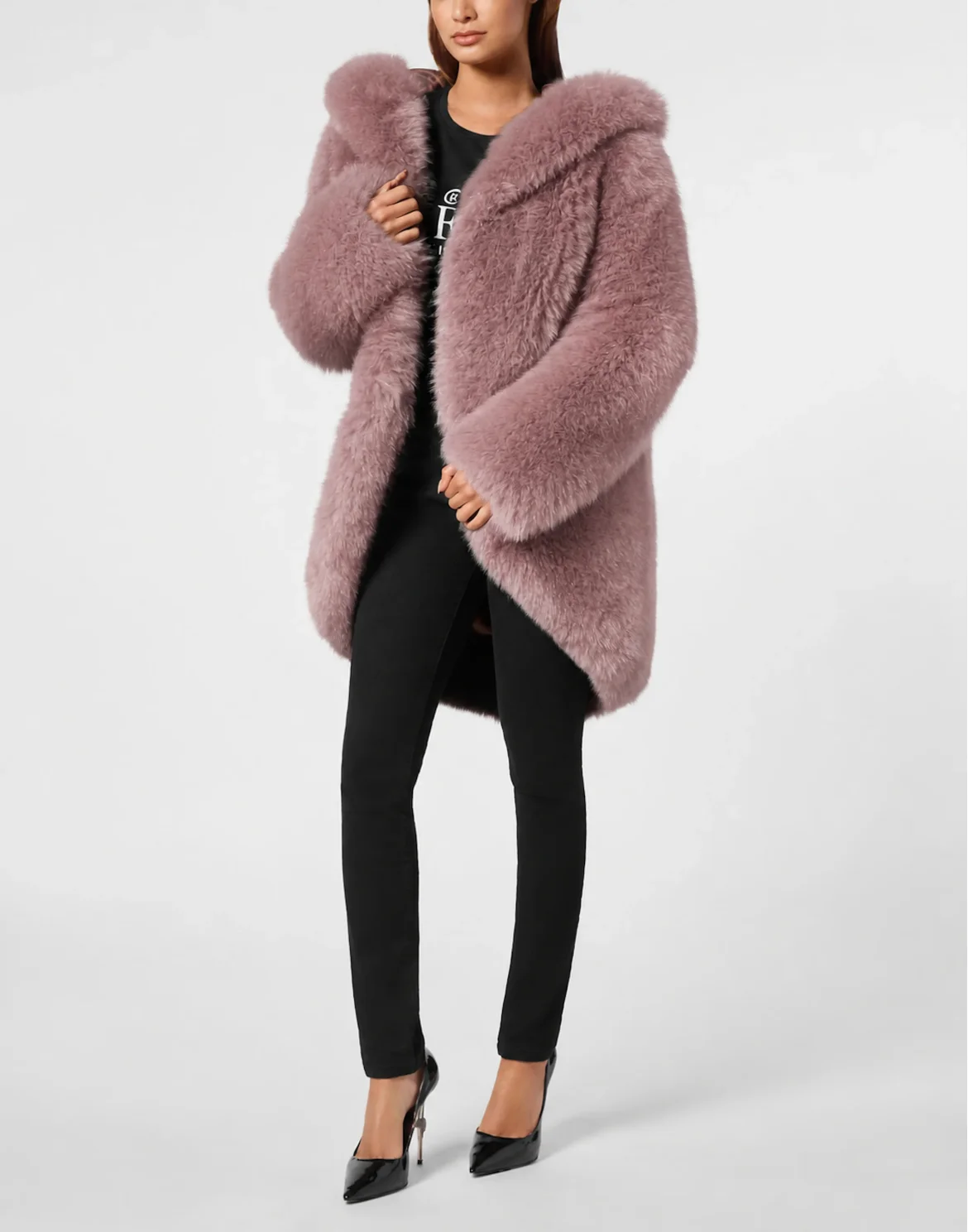 Fox Fur Oversize Jacket, цвет: Розовый