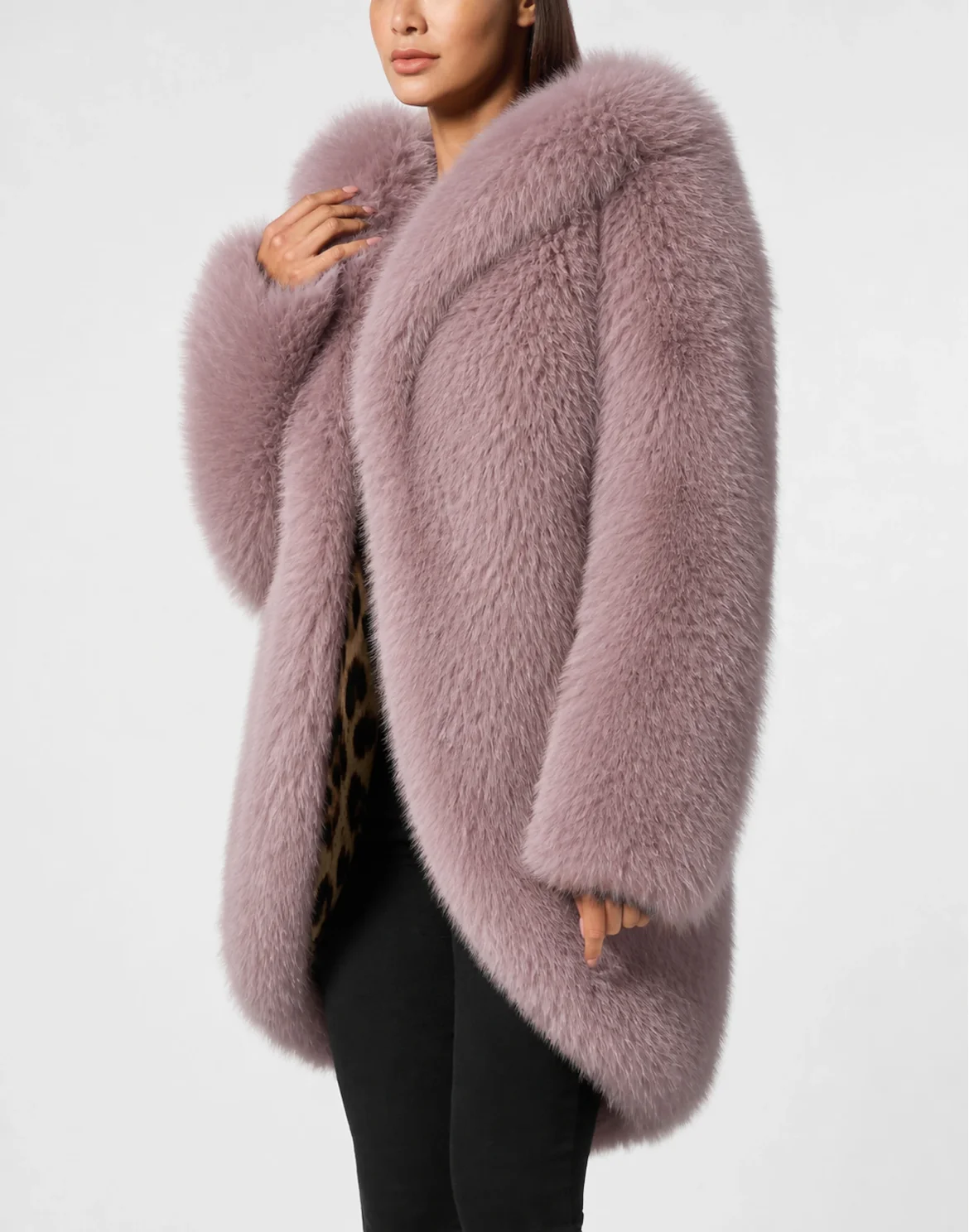 Fox Fur Oversize Jacket, цвет: Розовый