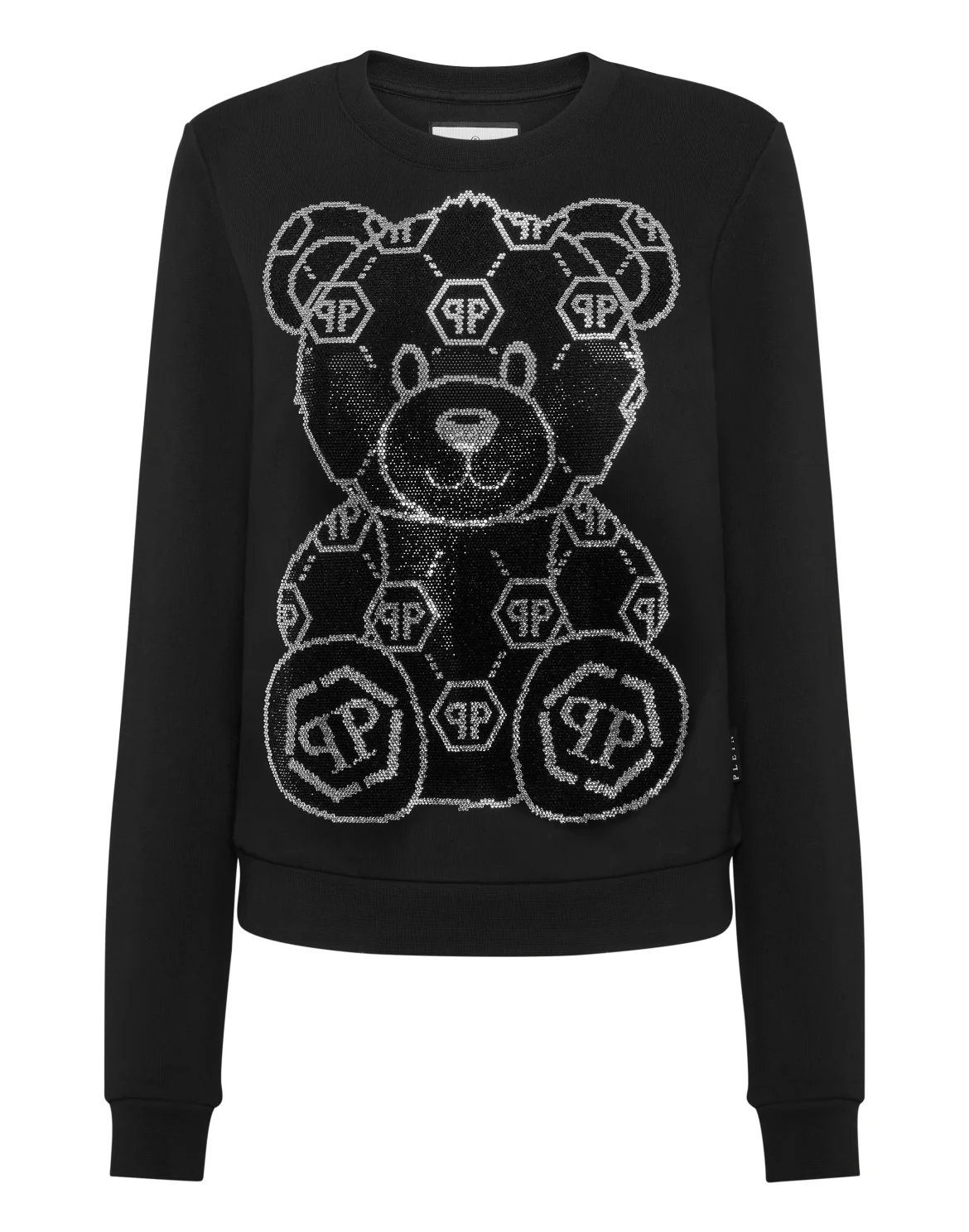 Sweatshirt Long-Sleeve Strass Teddy Bear, цвет: Черный