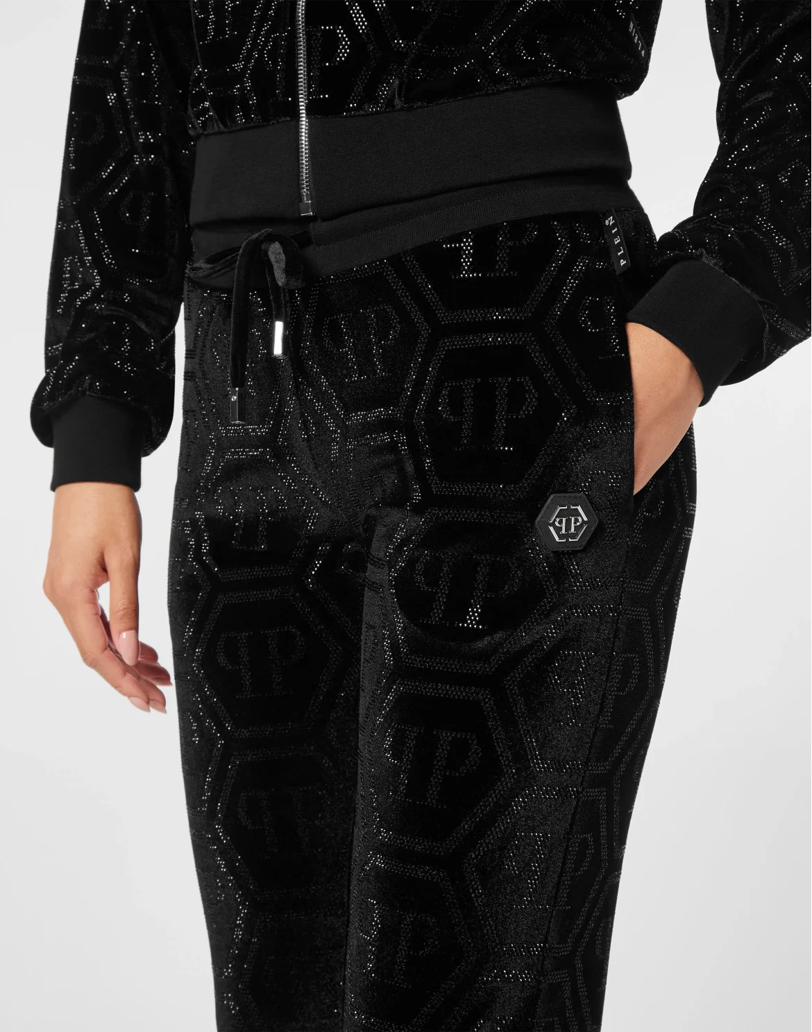 Jogging Trousers Strass Monogram, цвет: Черный