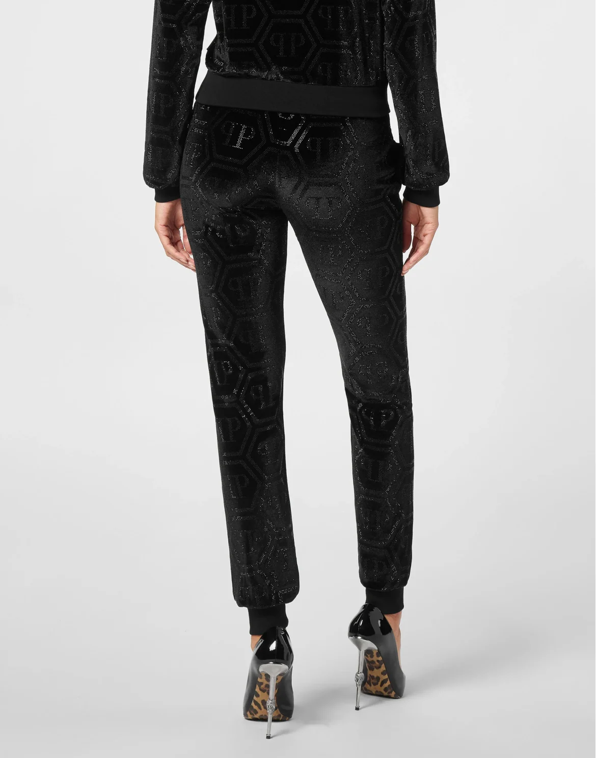 Jogging Trousers Strass Monogram, цвет: Черный