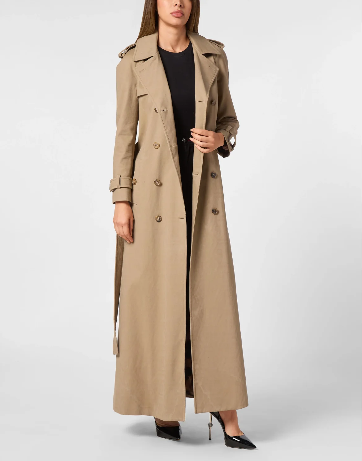 Long Trench Coat Monogram, цвет: Бежевый