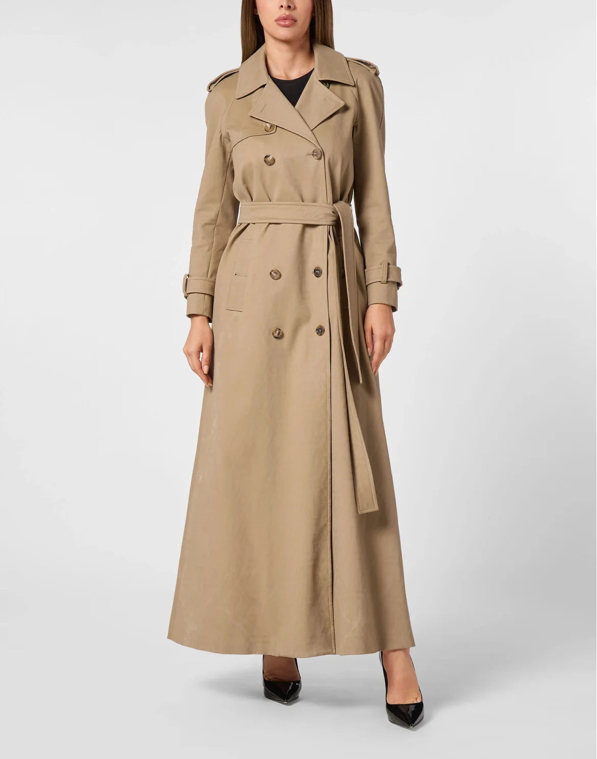 Long Trench Coat Monogram, цвет: Бежевый