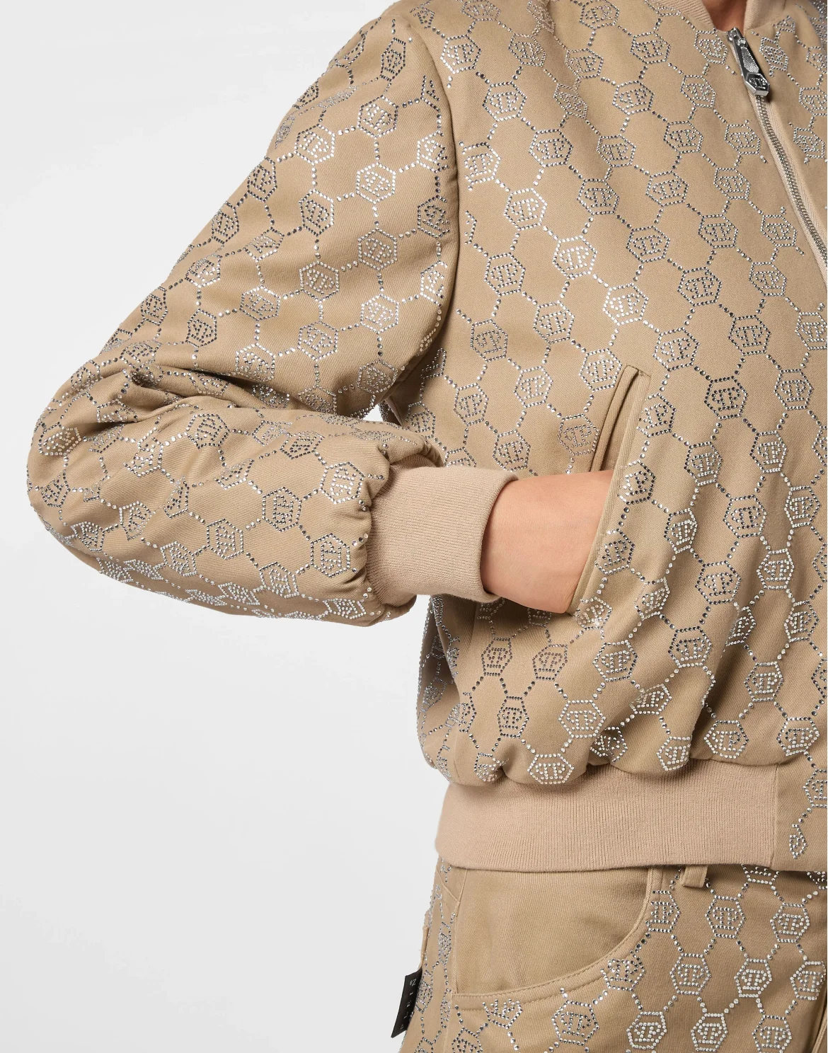 Gabardine Bomber Strass Monogram, цвет: Бежевый