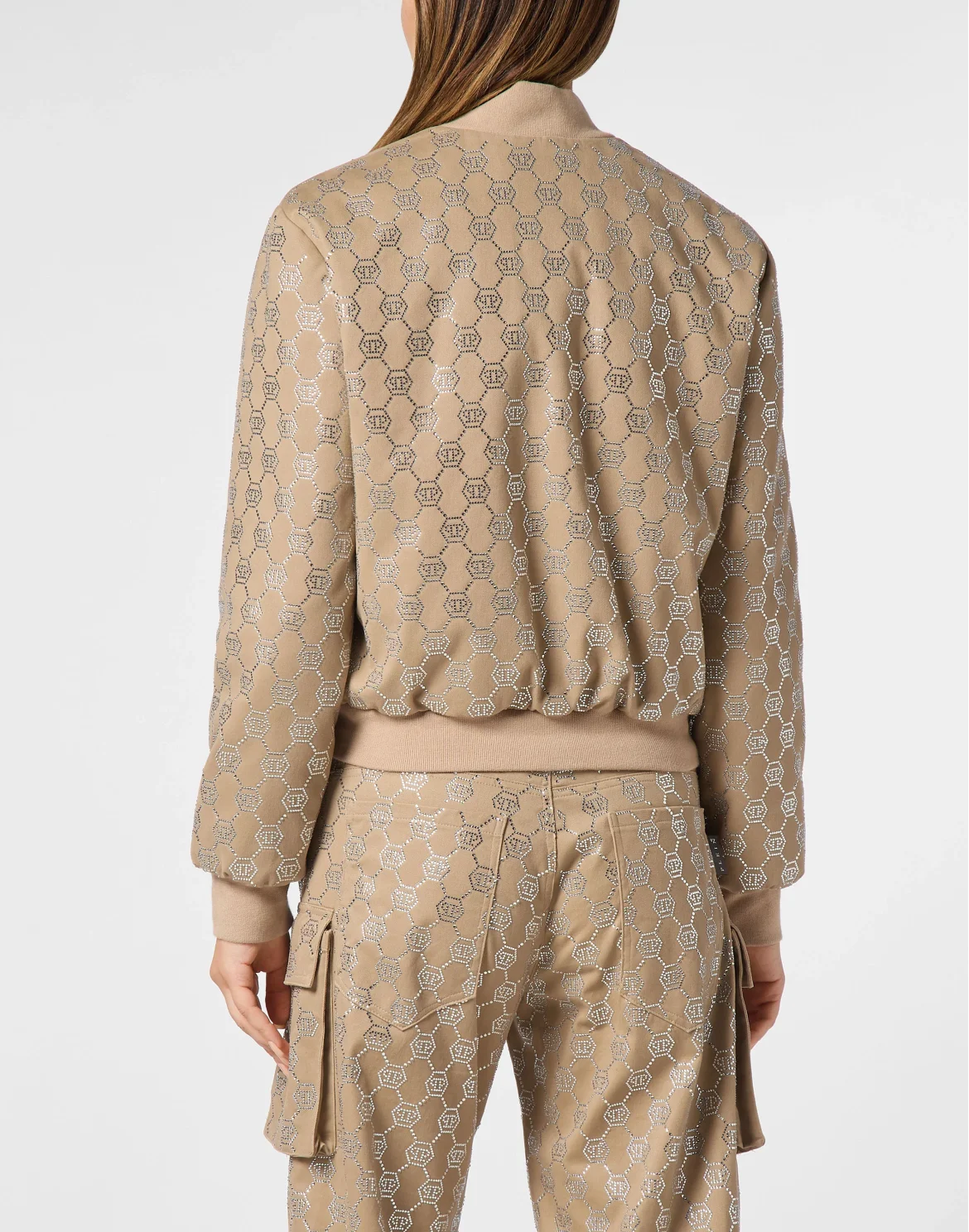Gabardine Bomber Strass Monogram, цвет: Бежевый