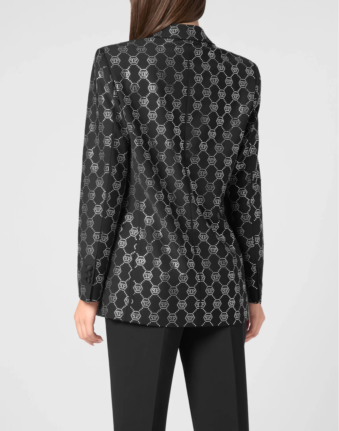 Wool Blazer Strass Monogram, цвет: Черный