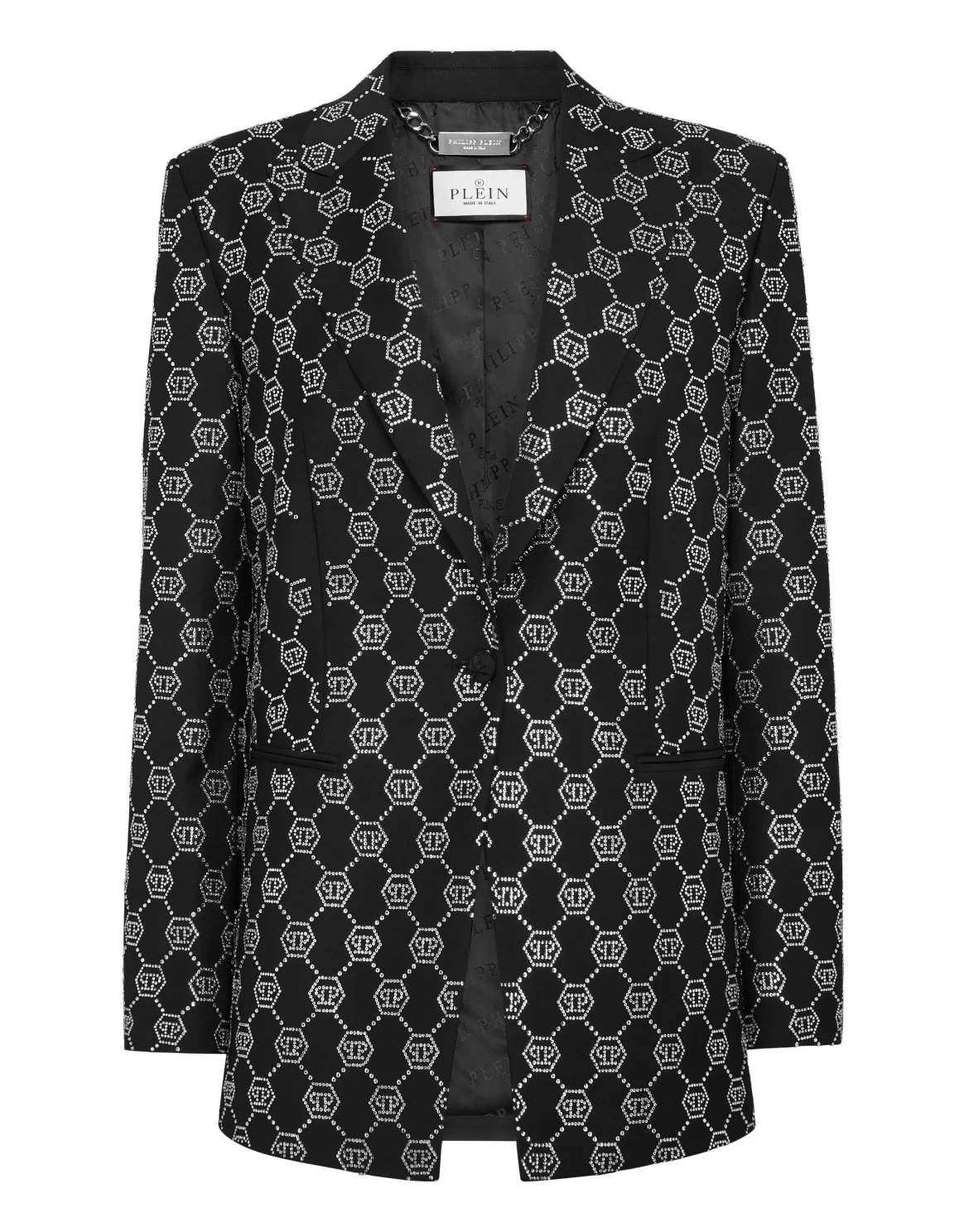 Wool Blazer Strass Monogram, цвет: Черный