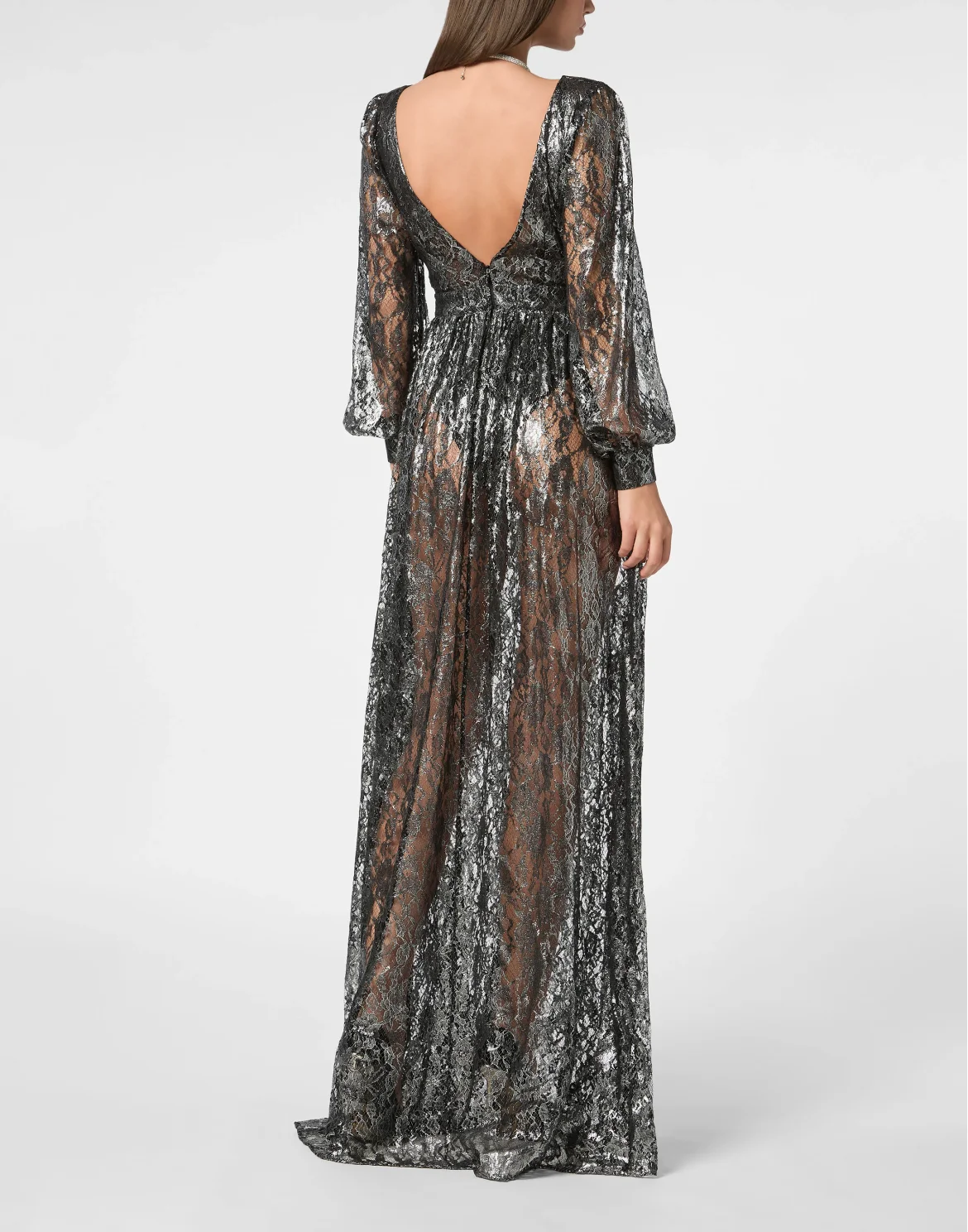 Crystal Lace Long Dress, цвет: Черный