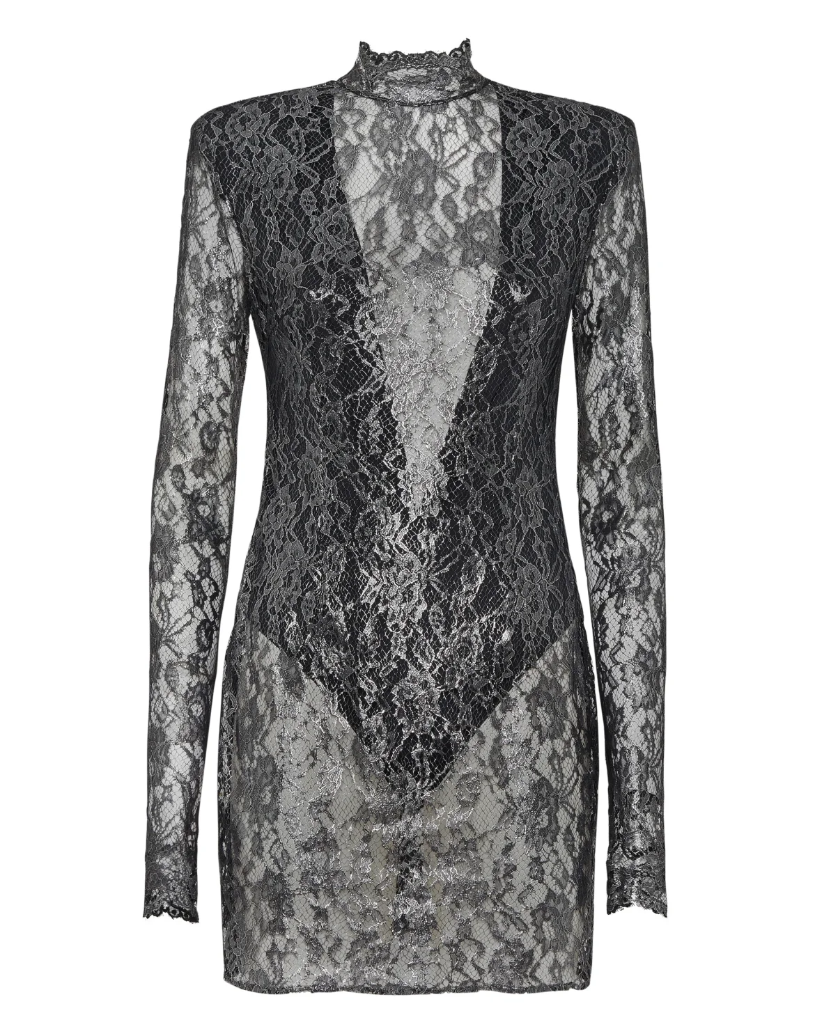 Crystal Lace Mini Dress Lace, цвет: Черный