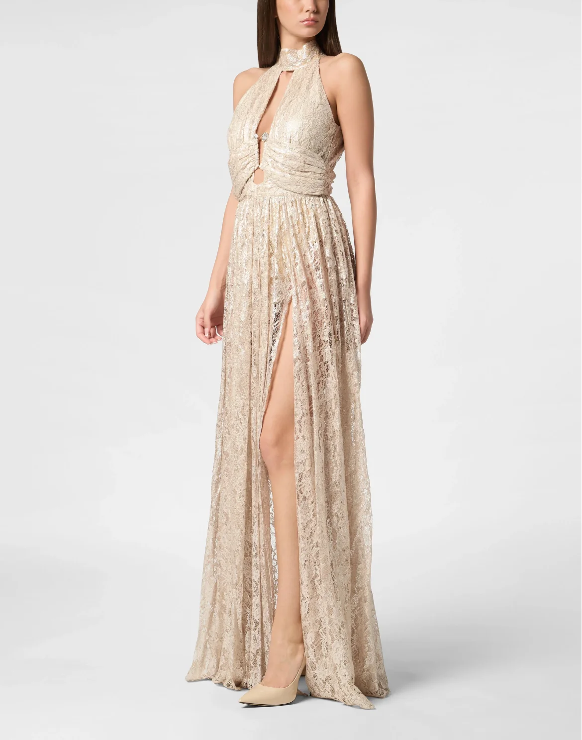 Lace Piercing Long Dress, цвет: Розовый