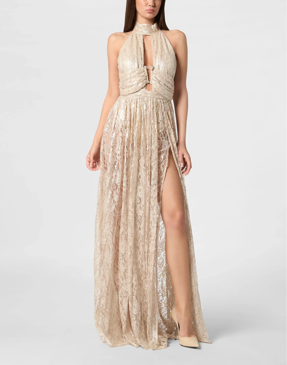 Lace Piercing Long Dress, цвет: Розовый