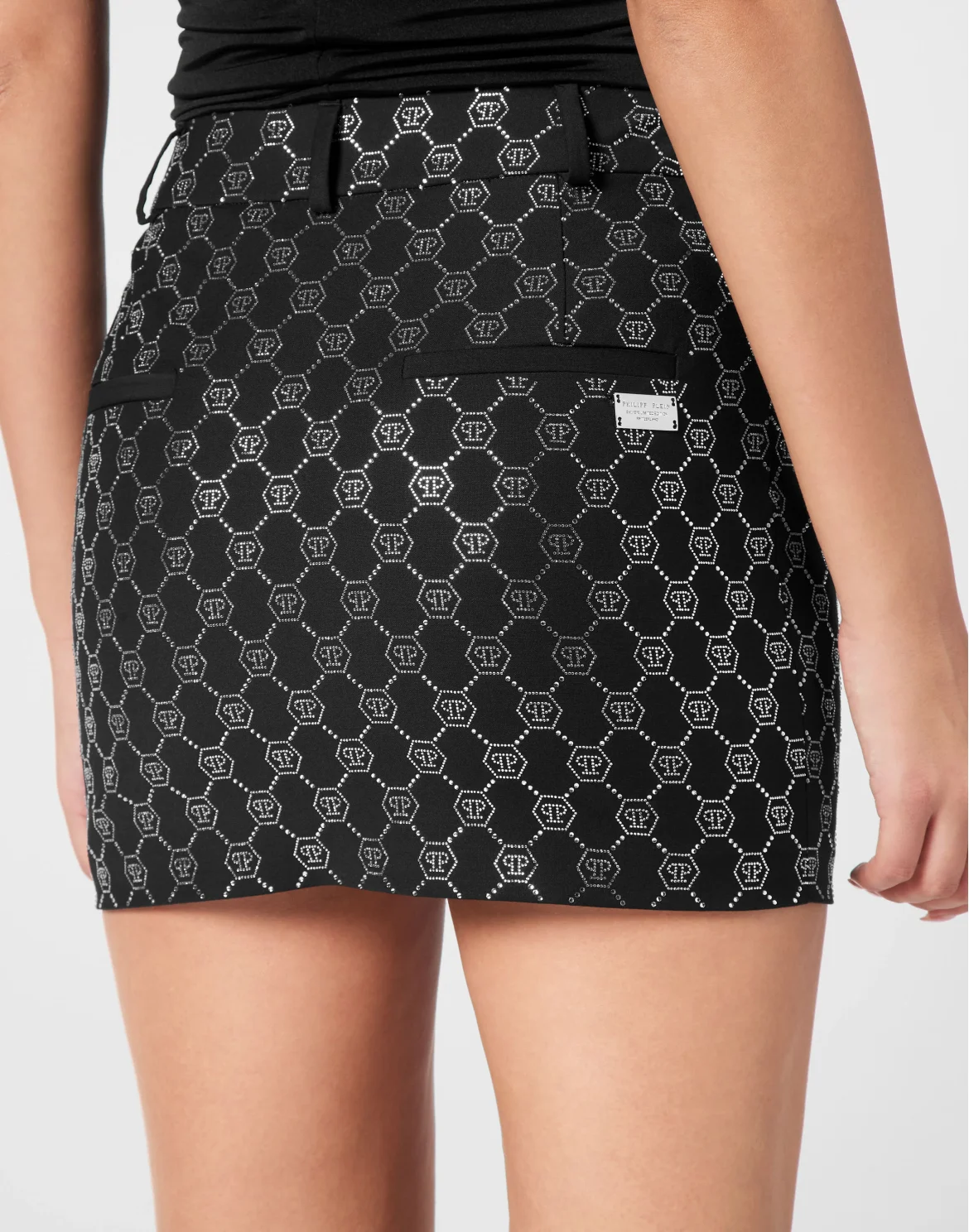 Wool Mini Skirt Strass Monogram, цвет: Черный