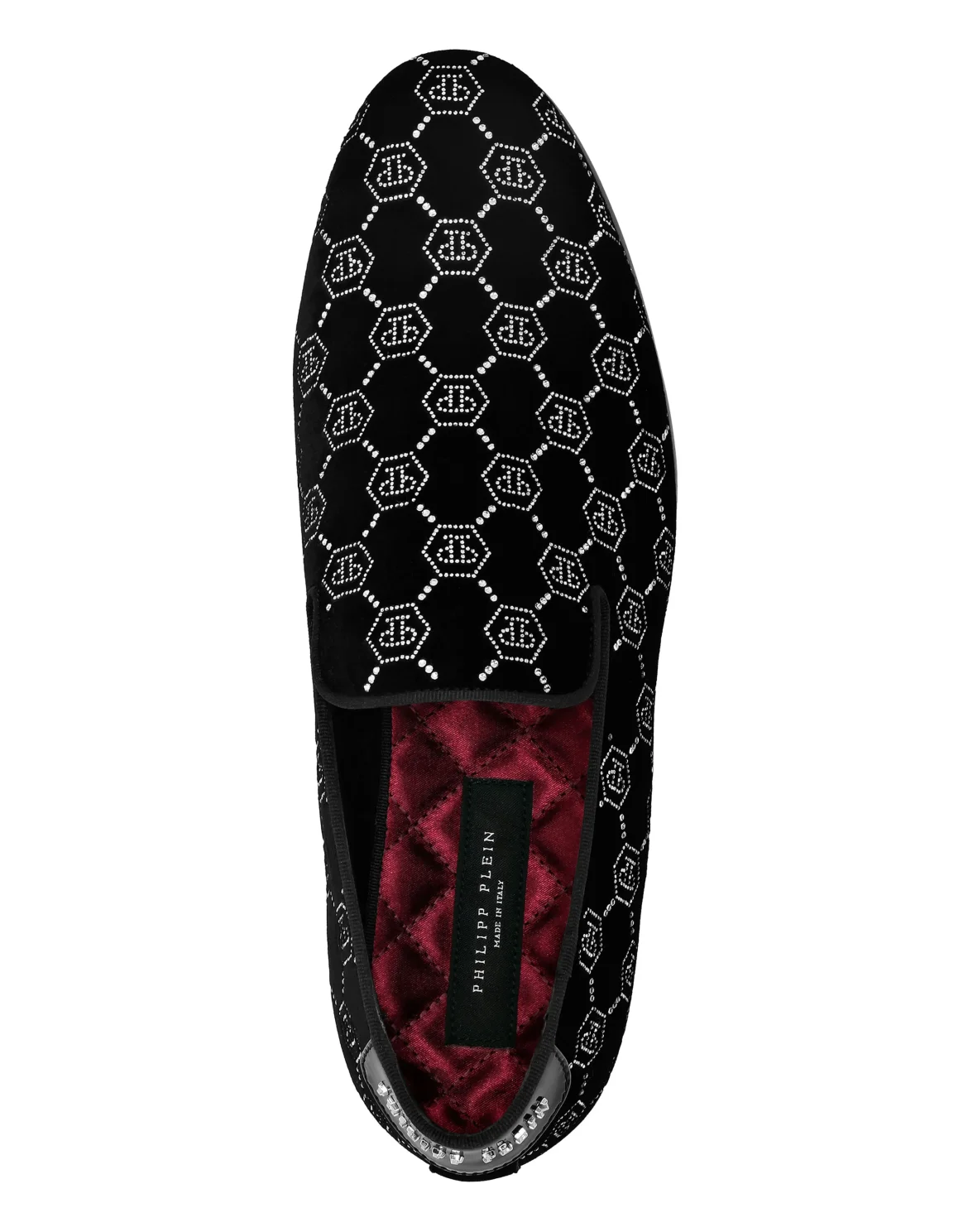 Velvet Loafers Strass Monogram, цвет: Черный
