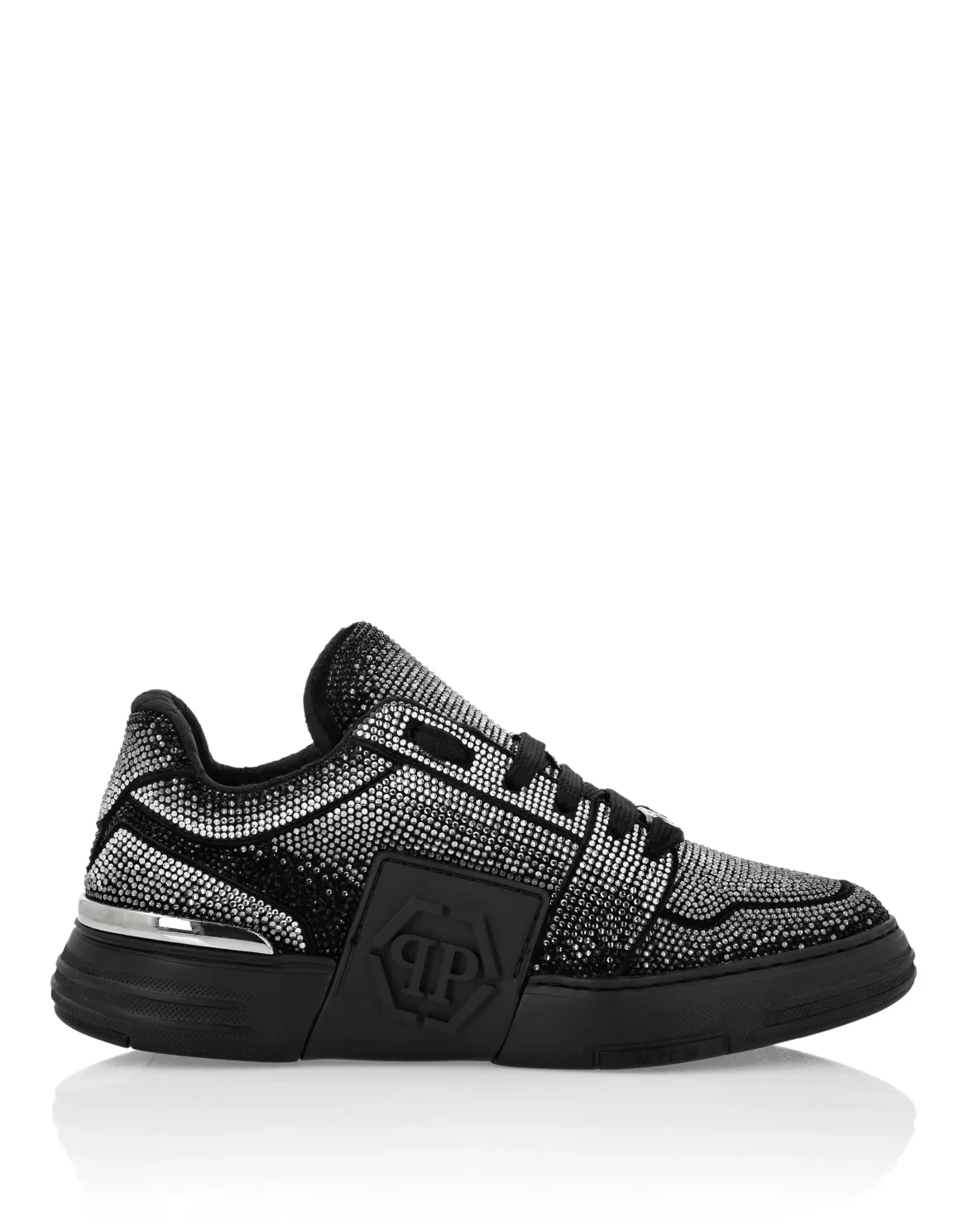 Suede Lo-Top Sneakers Strass Hexagon, цвет: Черный