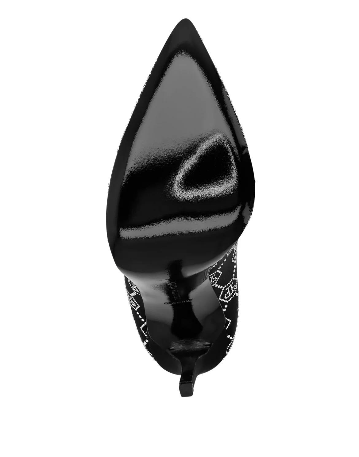 Satin Decollete Hi-Heels Strass Monogram, цвет: Черный