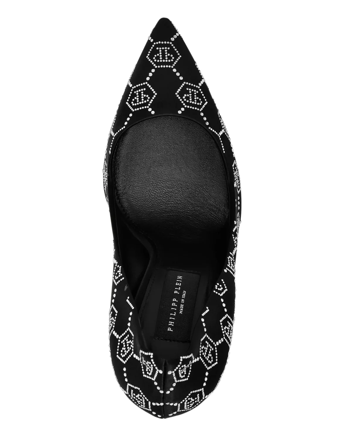 Satin Decollete Hi-Heels Strass Monogram, цвет: Черный
