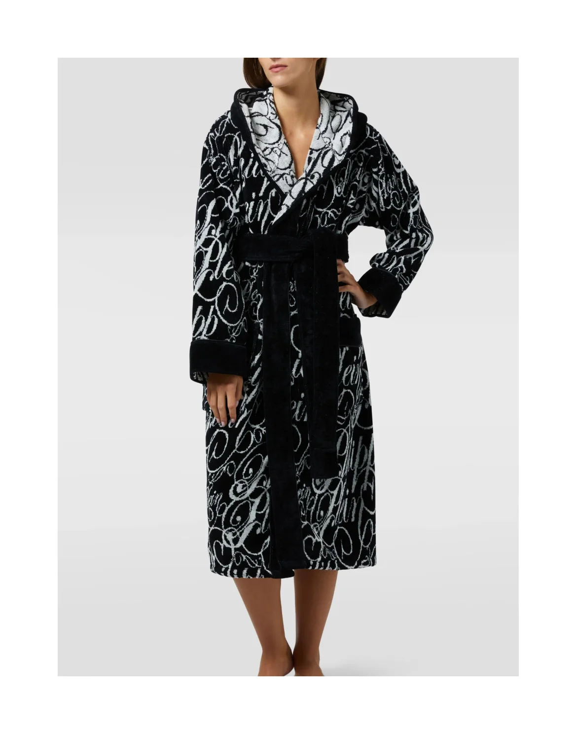 Hooded Bathrobe Signature, цвет: Черный