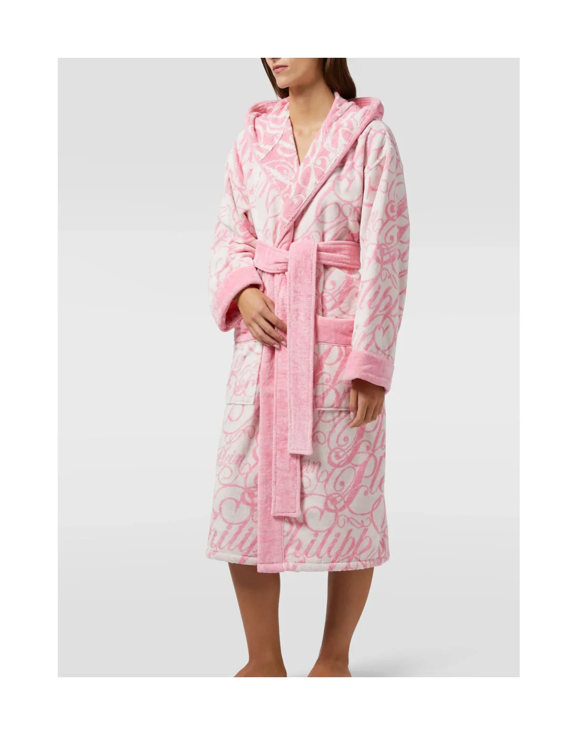 Hooded Bathrobe Signature, цвет: Розовый