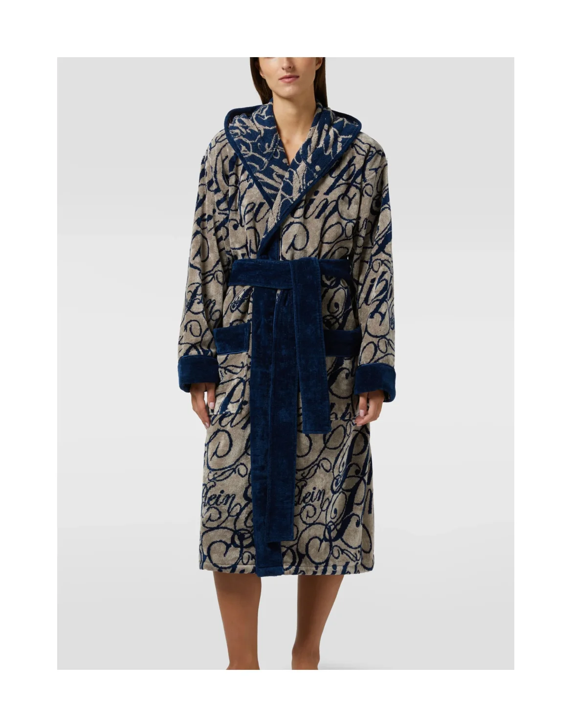 Hooded Bathrobe Signature, цвет: Синий