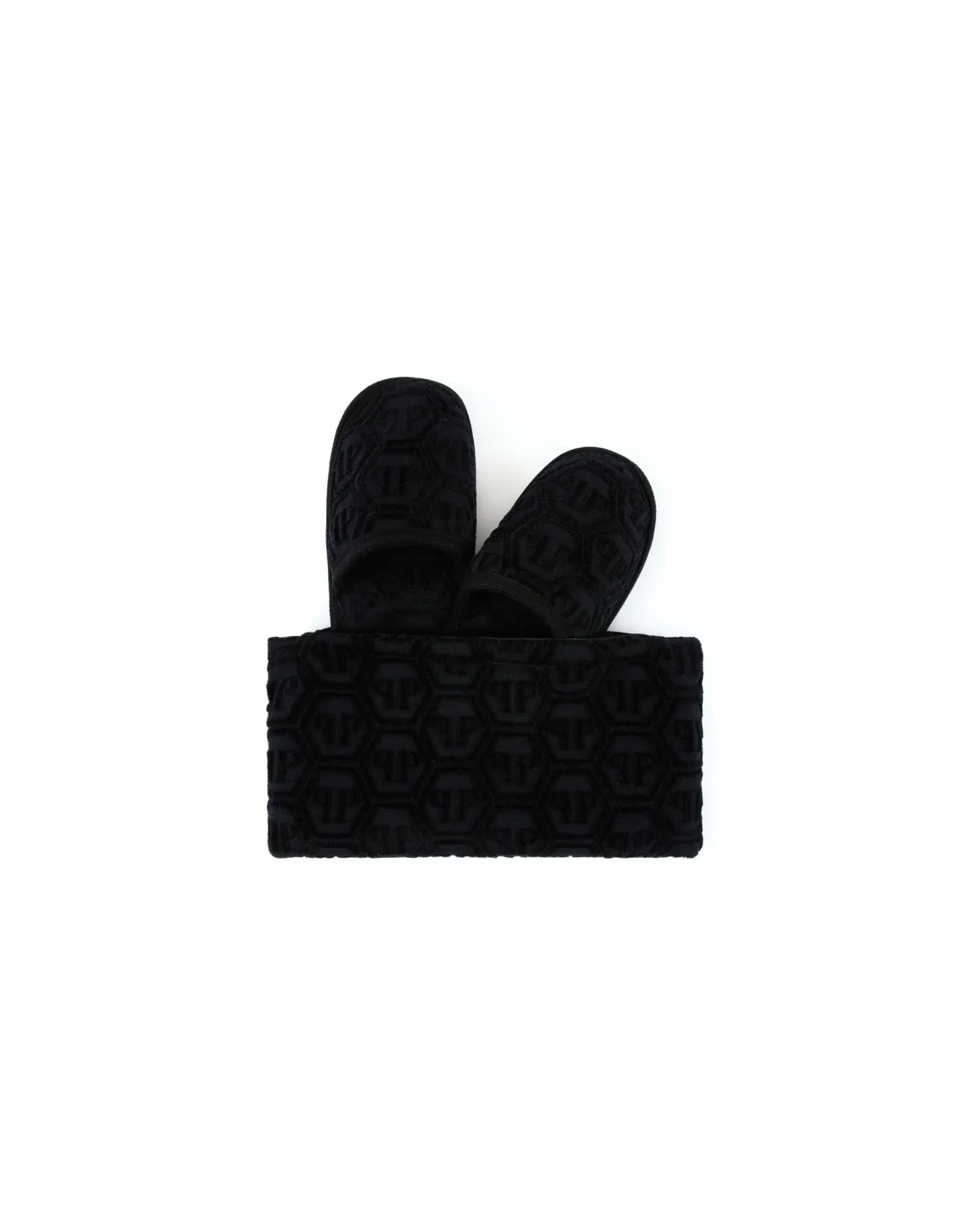 Flat Slippers Hexagon, цвет: Черный