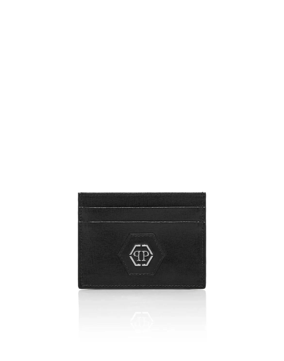 Saffiano Leather Card Holder Hexagon, цвет: Черный