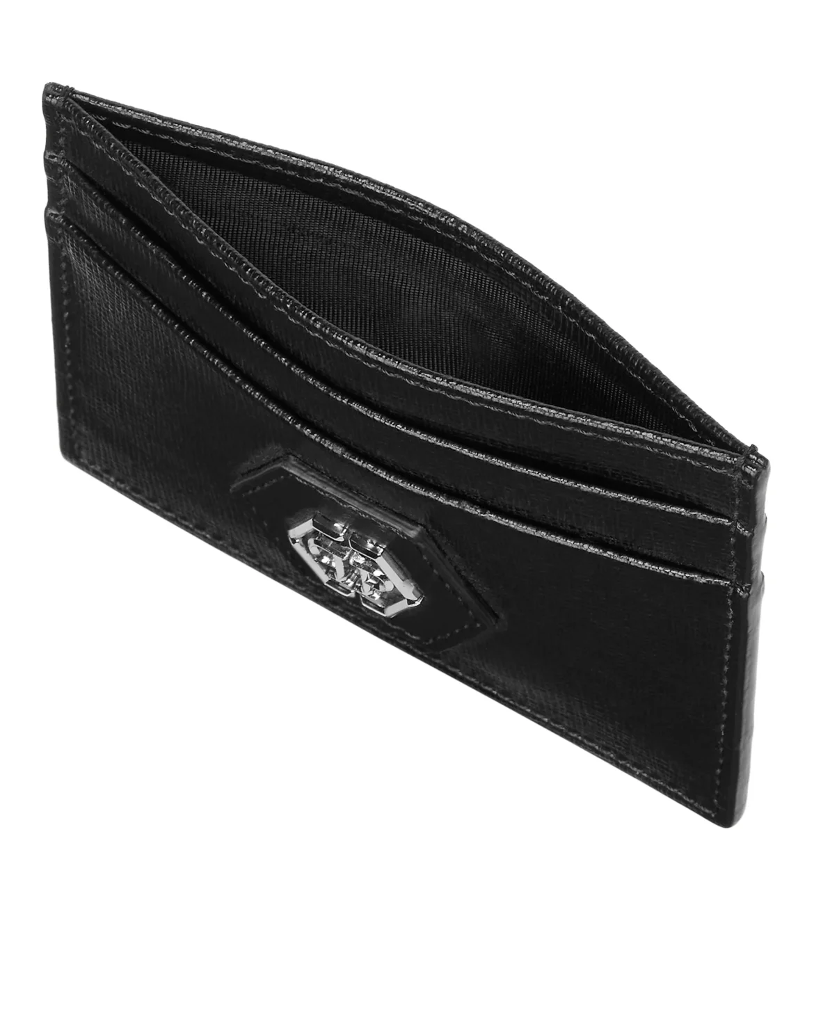 Saffiano Leather Card Holder Hexagon, цвет: Черный