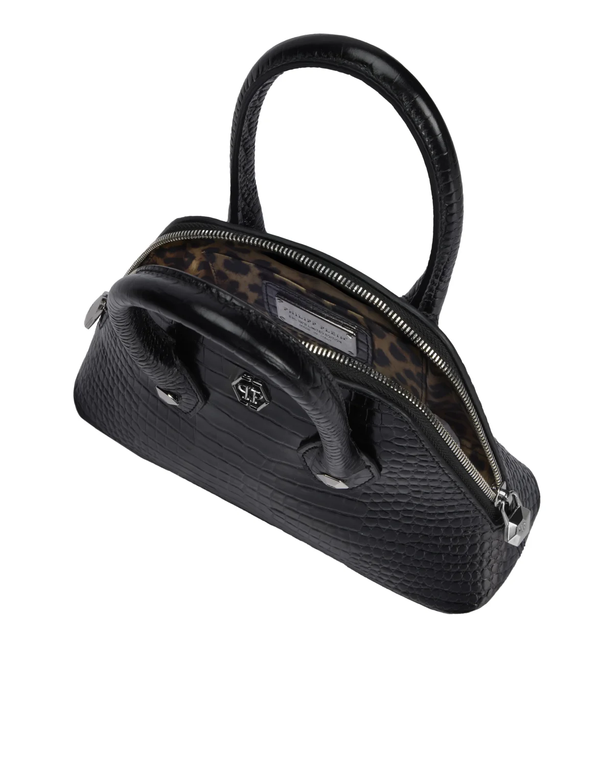 Philipp Plein Majestic Handbag Cocco Small, цвет: Черный