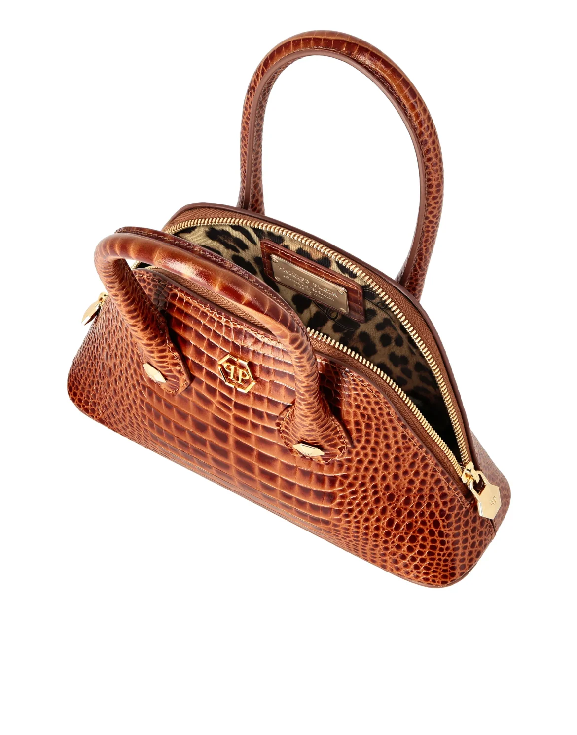Philipp Plein Majestic Handbag Cocco Small, цвет: Коричневый