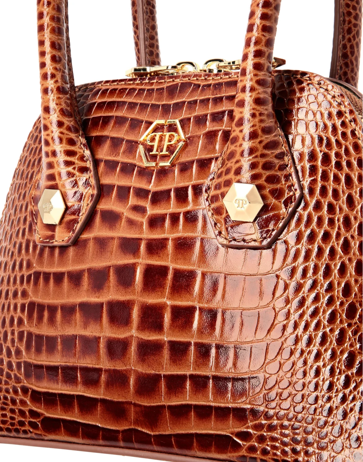 Philipp Plein Majestic Handbag Cocco Small, цвет: Коричневый