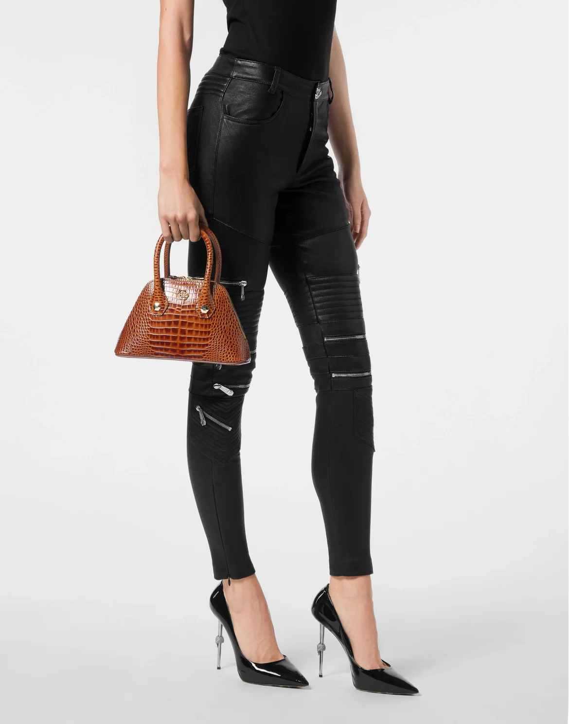 Philipp Plein Majestic Handbag Cocco Small, цвет: Коричневый