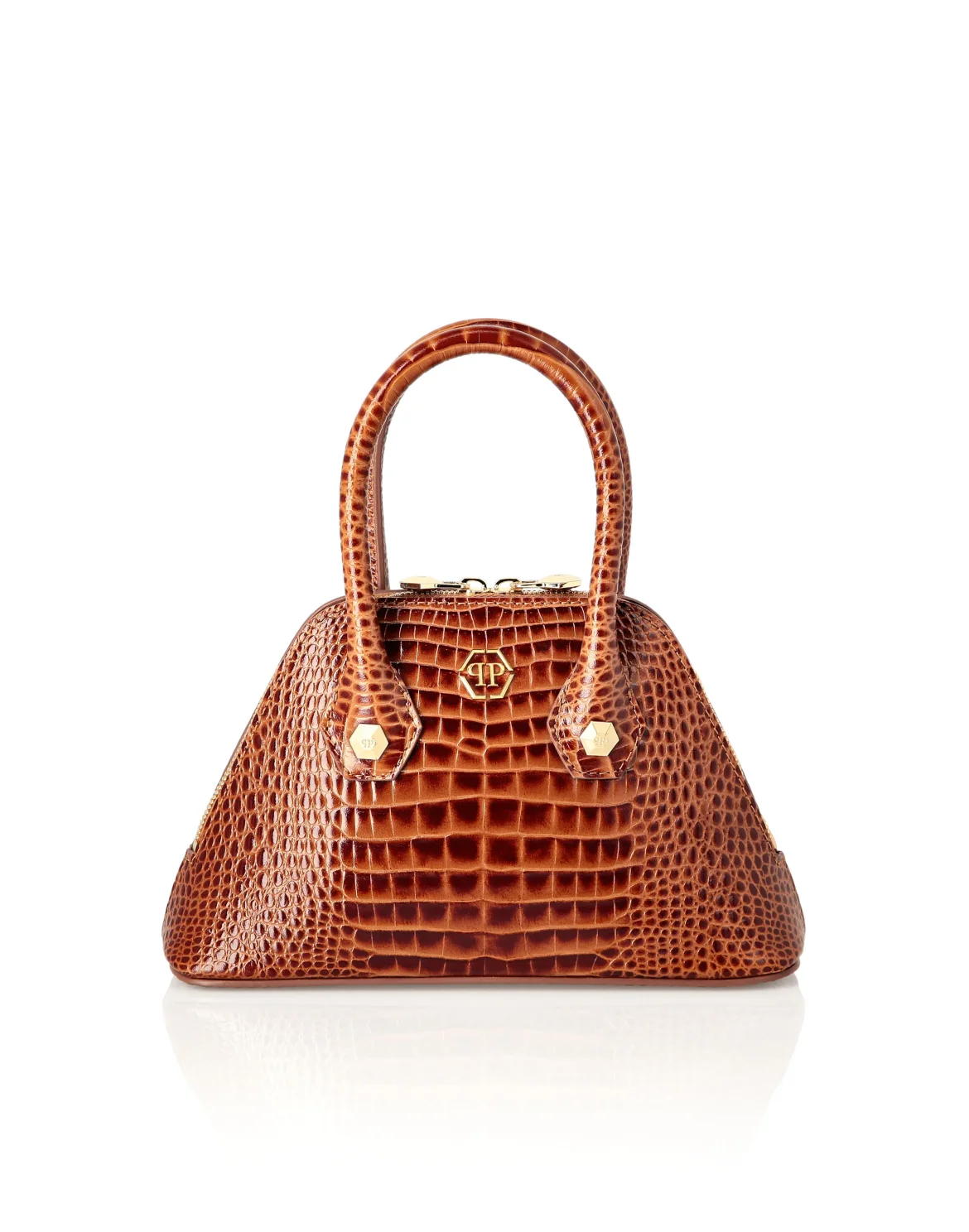 Philipp Plein Majestic Handbag Cocco Small, цвет: Коричневый