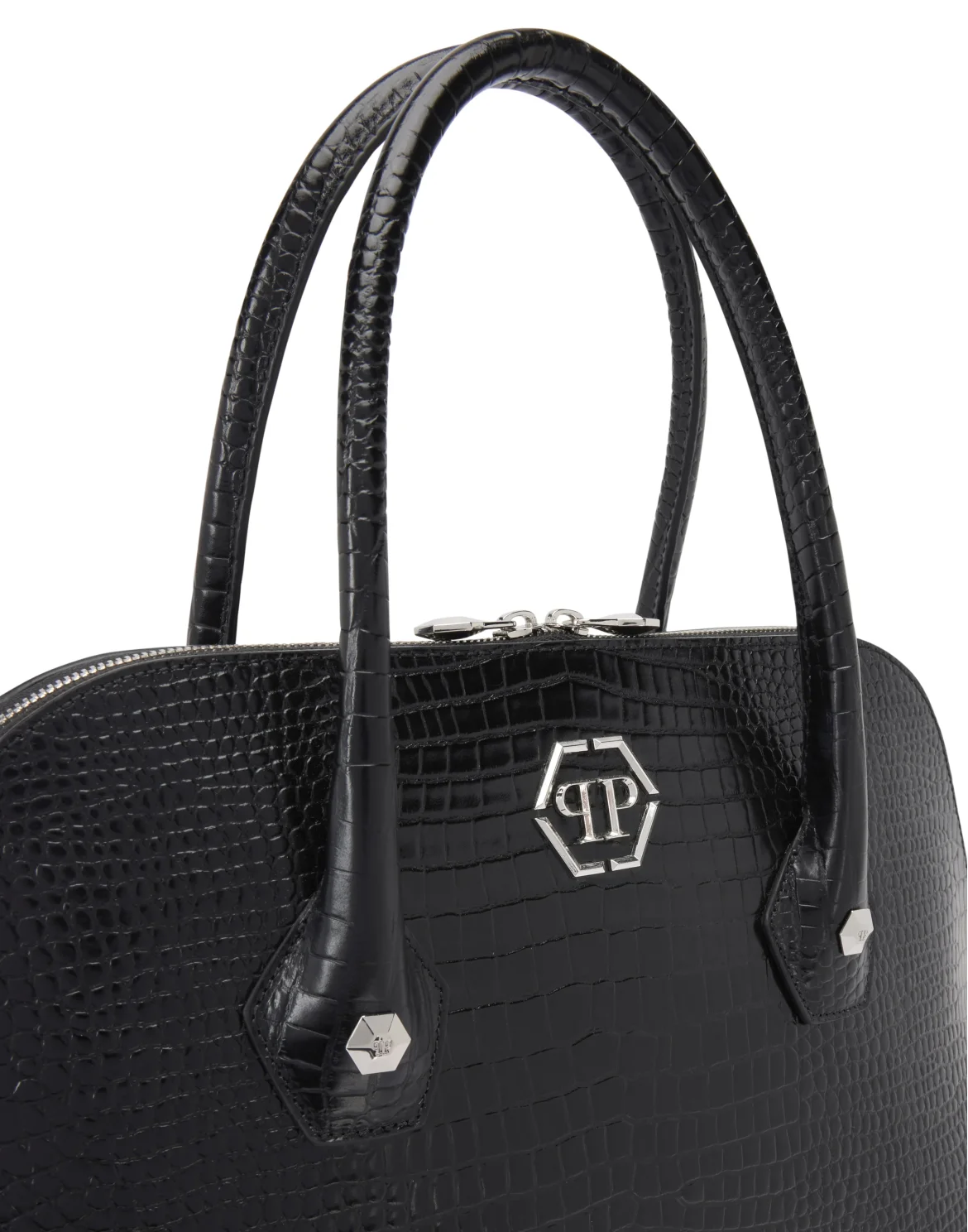 Philipp Plein Majestic Handbag Cocco Large, цвет: Черный