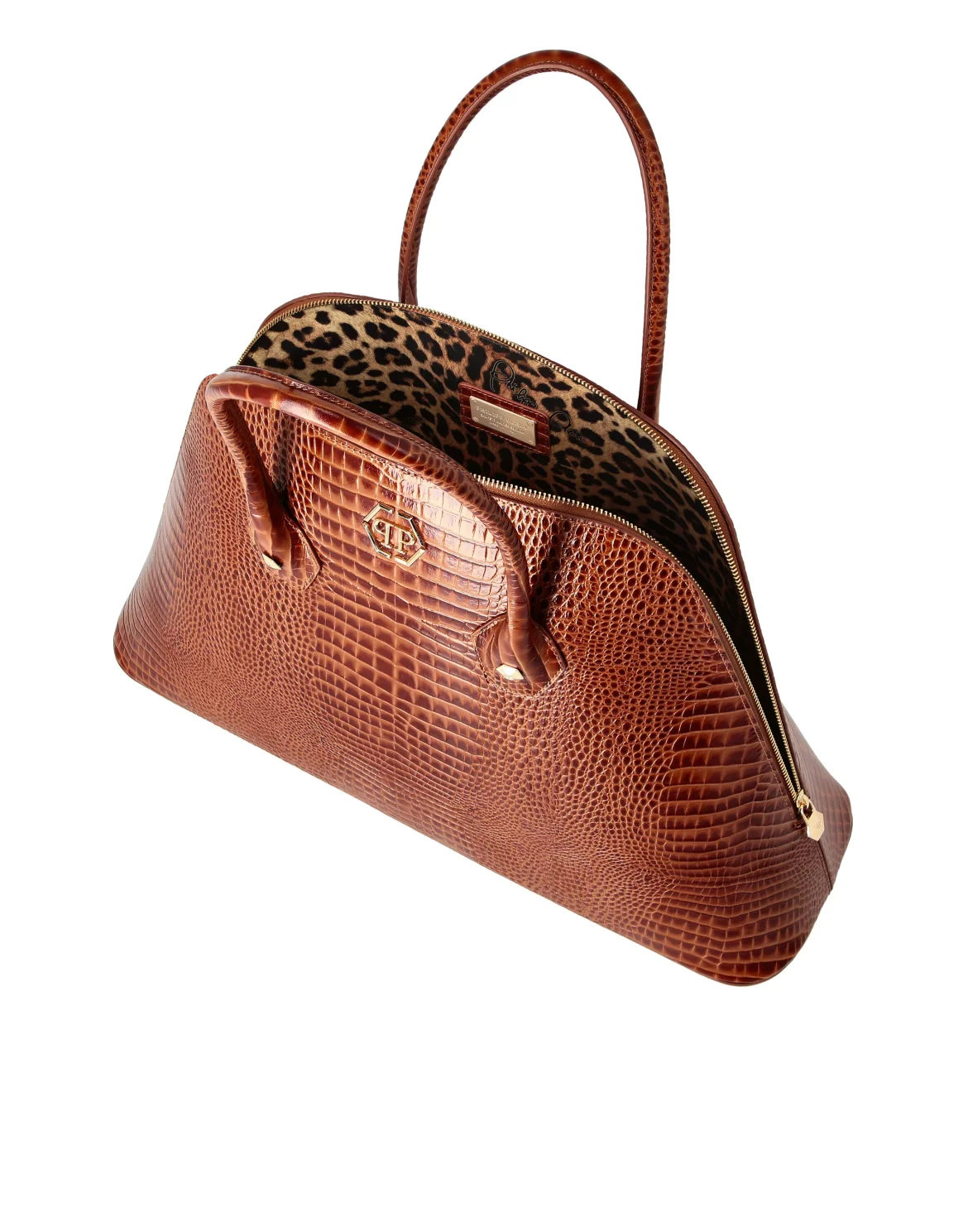 Philipp Plein Majestic Handbag Cocco Large, цвет: Коричневый
