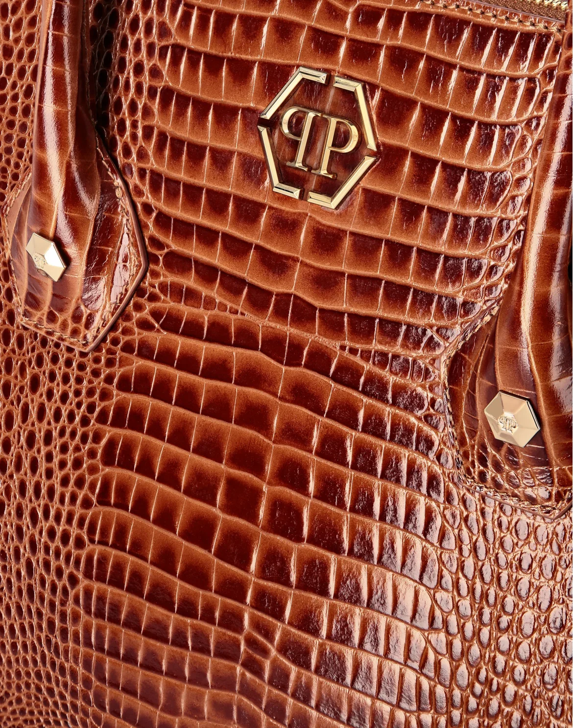 Philipp Plein Majestic Handbag Cocco Large, цвет: Коричневый