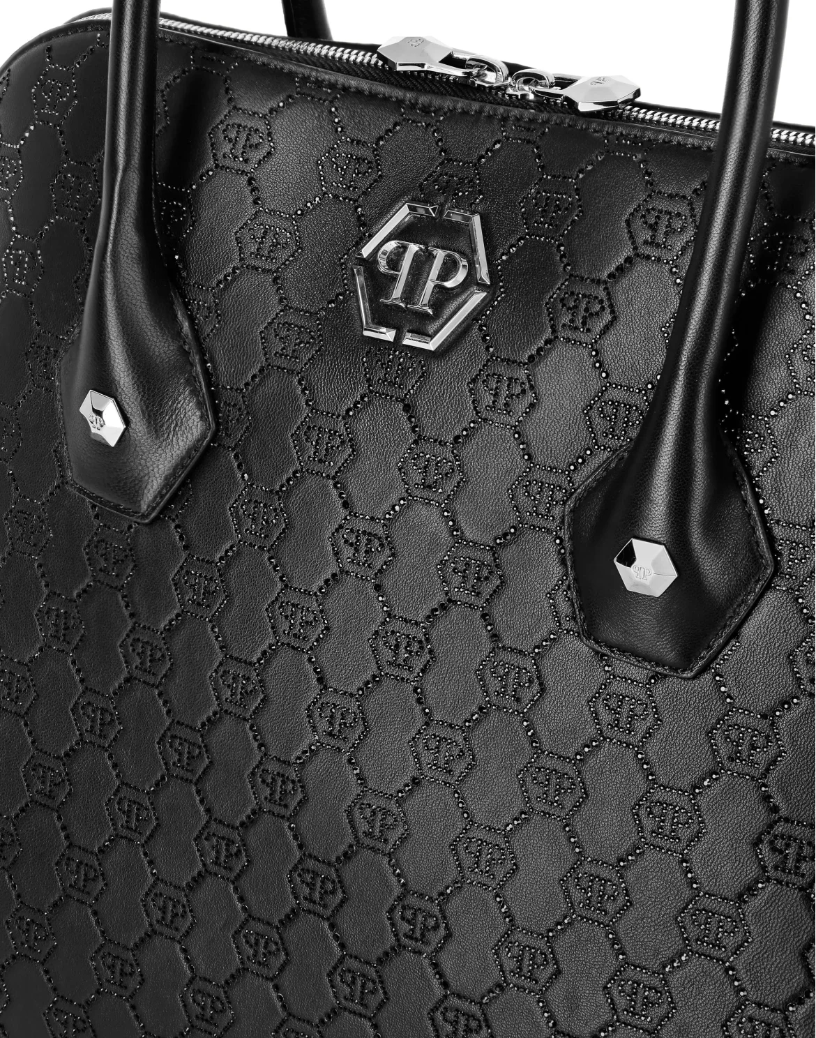 Philipp Plein Majestic Handbag Monogram Large, цвет: Черный