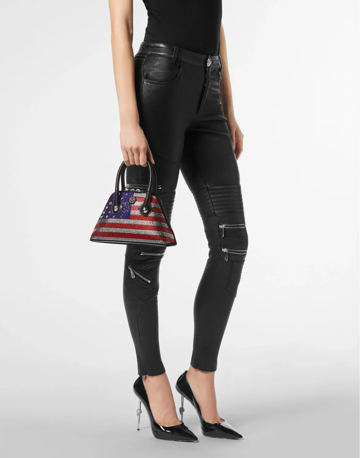 Philipp Plein Majestic Handbag American Flag Small, цвет: Мультиколор