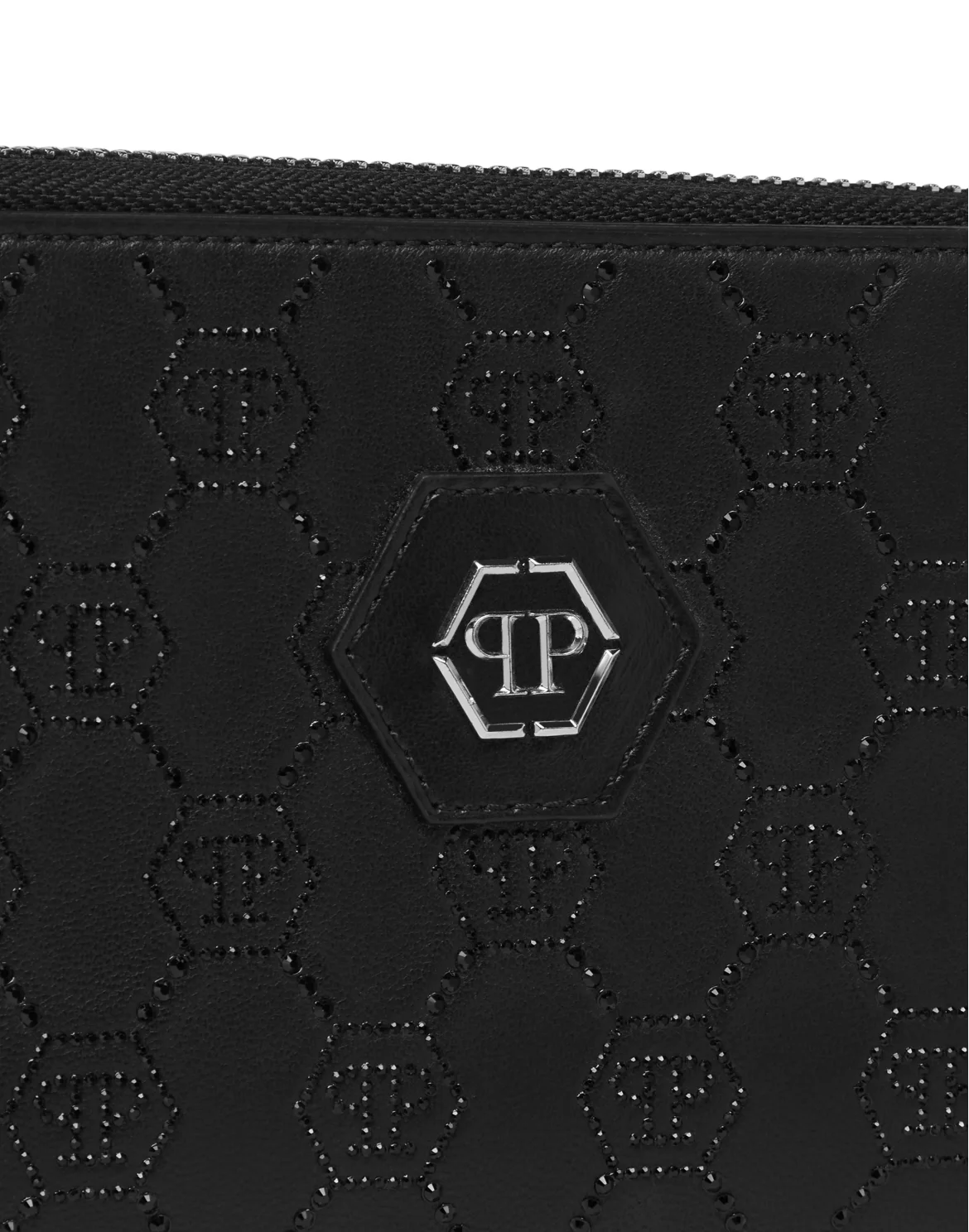 Rounded Zip Wallet Monogram Strass, цвет: Черный