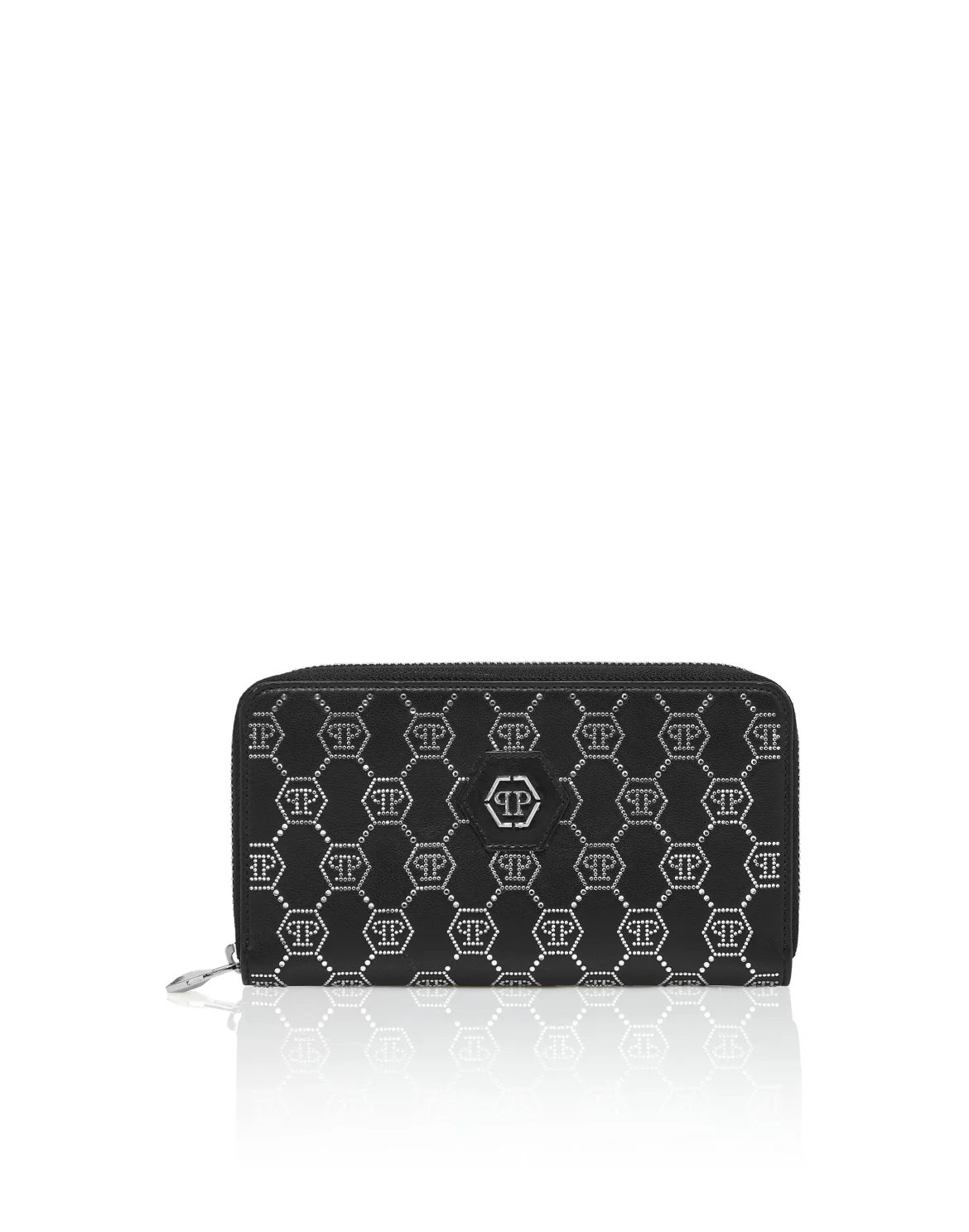 Rounded Zip Wallet Monogram Strass, цвет: Черный