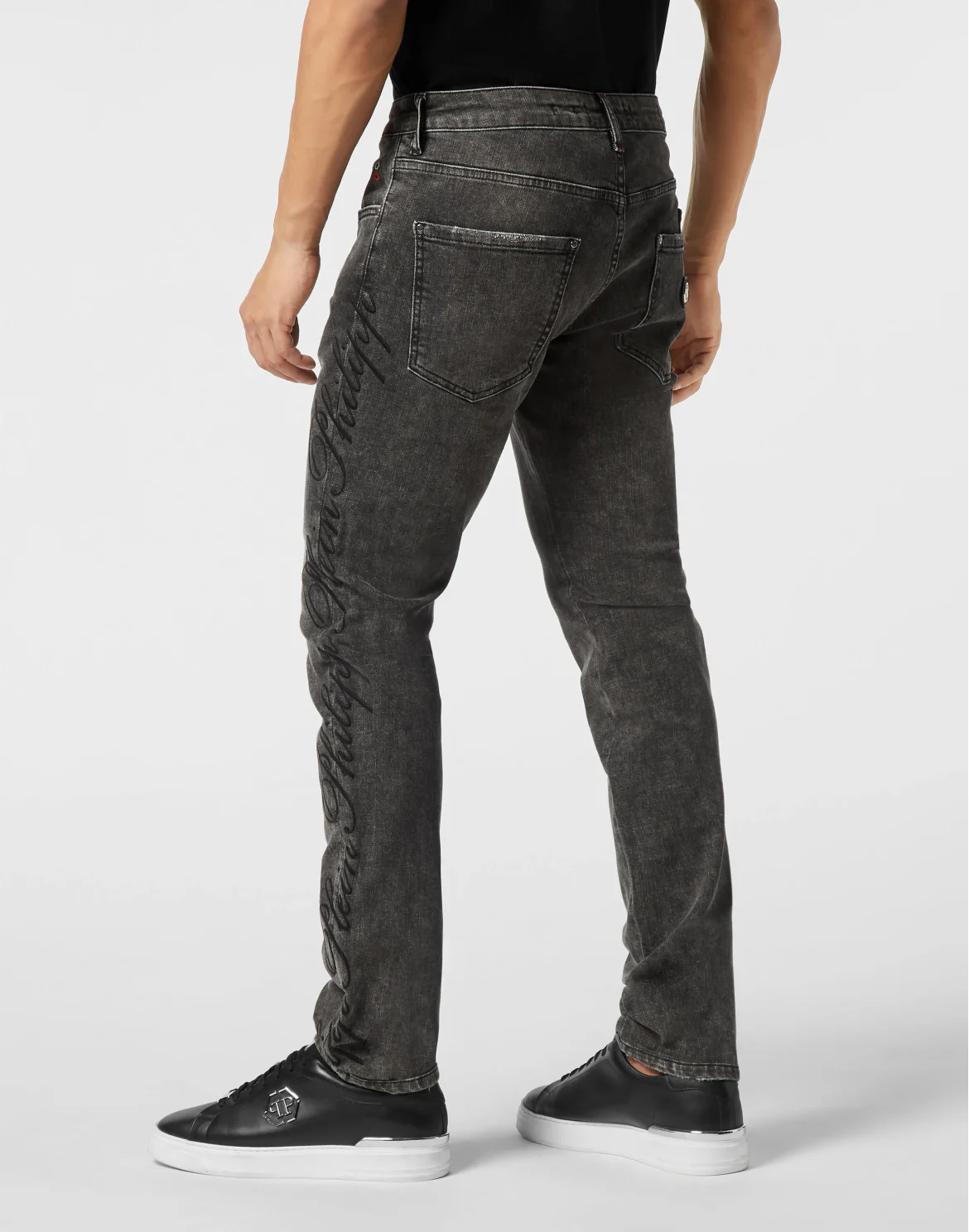 Super Straight Cut Denim Trousers Cursive, цвет: Серый