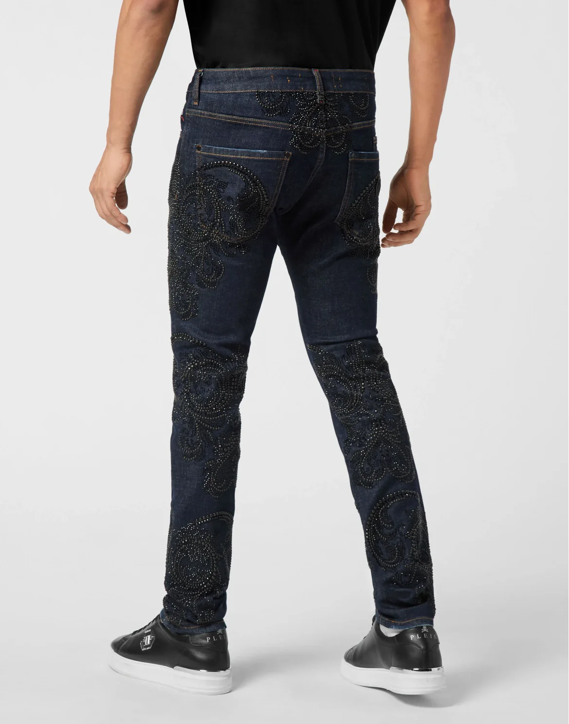Super Straight Cut Jeans Studs Baroque, цвет: Темно-синий деним