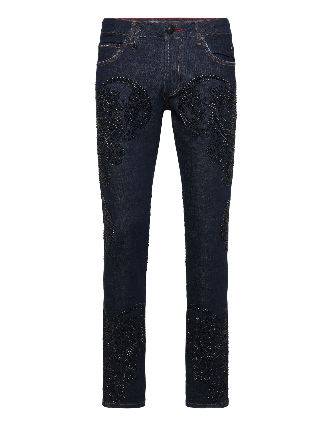Super Straight Cut Jeans Studs Baroque, цвет: Темно-синий деним