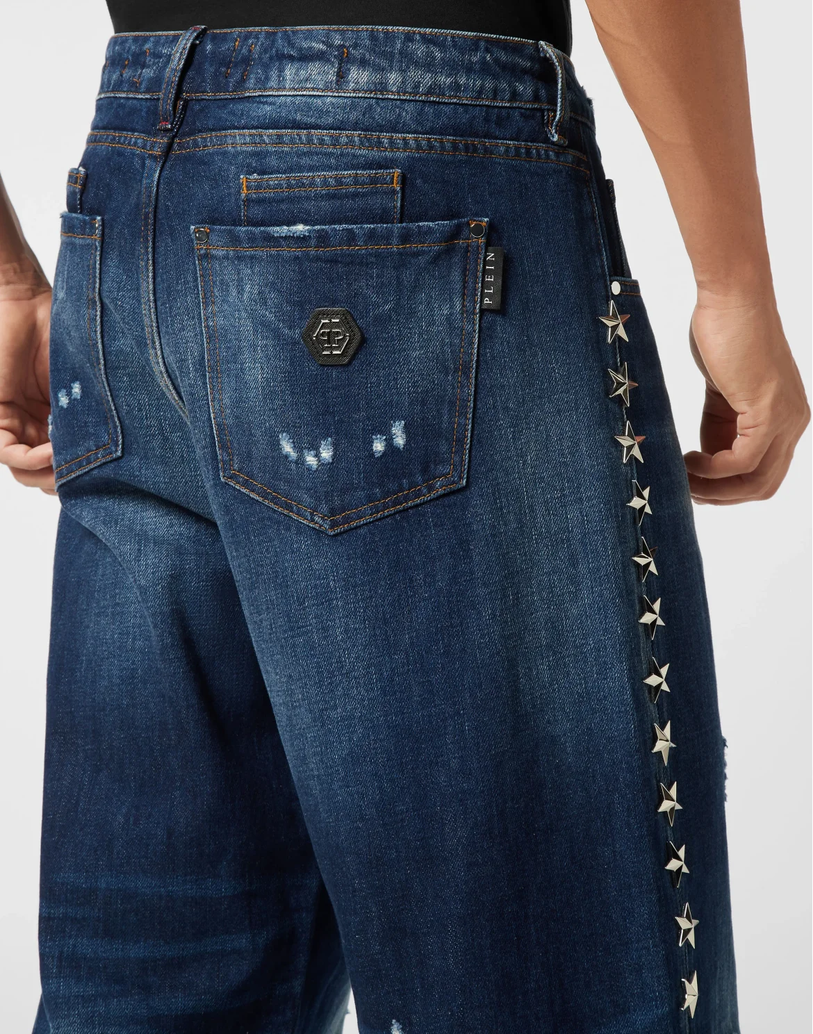 Beach Boy Fit Jeans Stars Studs, цвет: Синий
